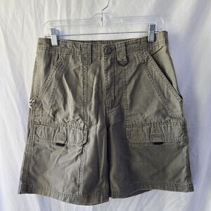 Care 301 Vintage Brown Hiking Cargo Utility Shorts Men's 30 Zip Pockets Safari
